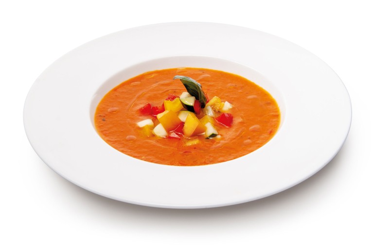 Gazpacho con verdure croccanti